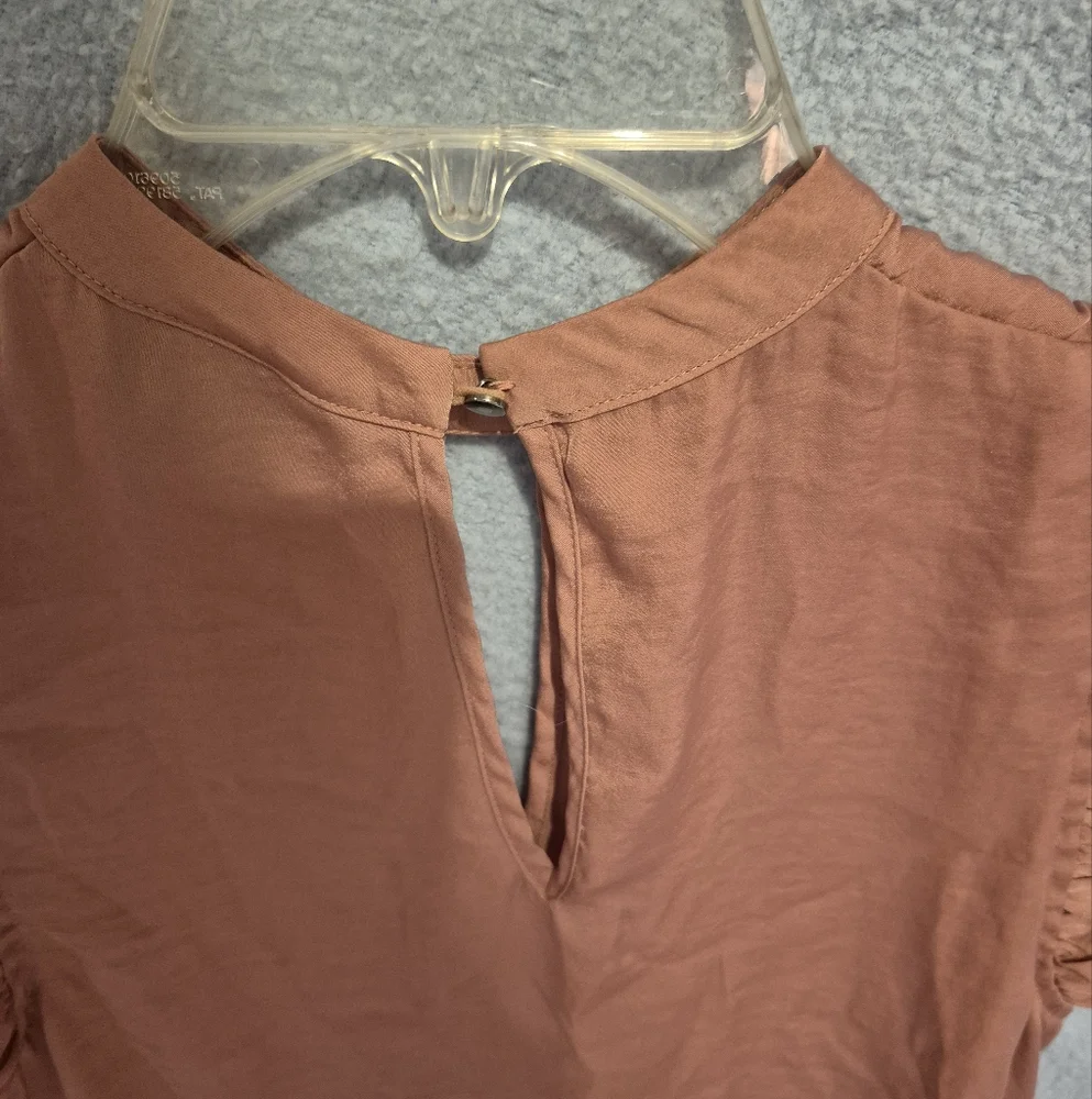 Dusty Rose High Neck Blouse - Picture 4 of 5
